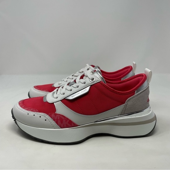 Michael Kors Flynn Trainer Lace Up Sneakers MK Signature Geran Multi NWT - Picture 9 of 13
